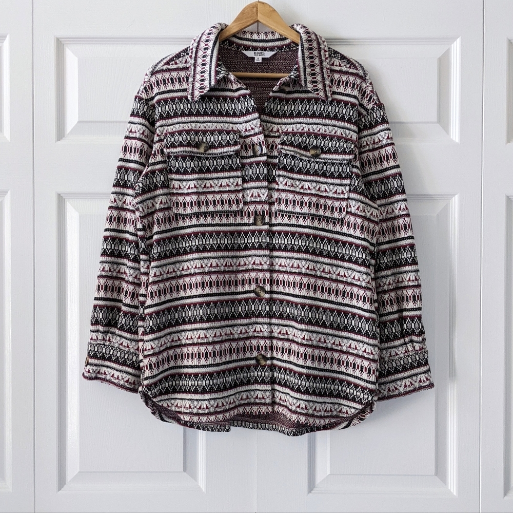 BB Dakota By Steve Madden Shacket In Red, Black, & White Print | S